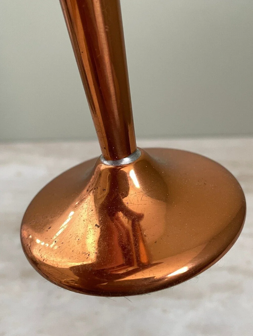 Vintage Coppercraft Guild Copper Metal Bud Vase | Mid-Century Modern